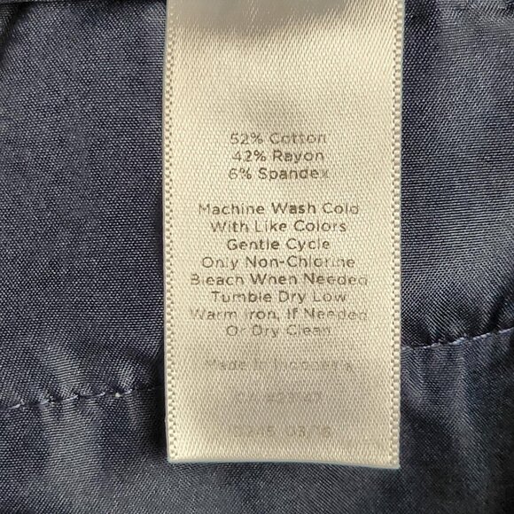 Talbots Pants Womens 14 Navy Blue Chatham Stretch Side Zip Straight Leg Hi Rise - Picture 12 of 12